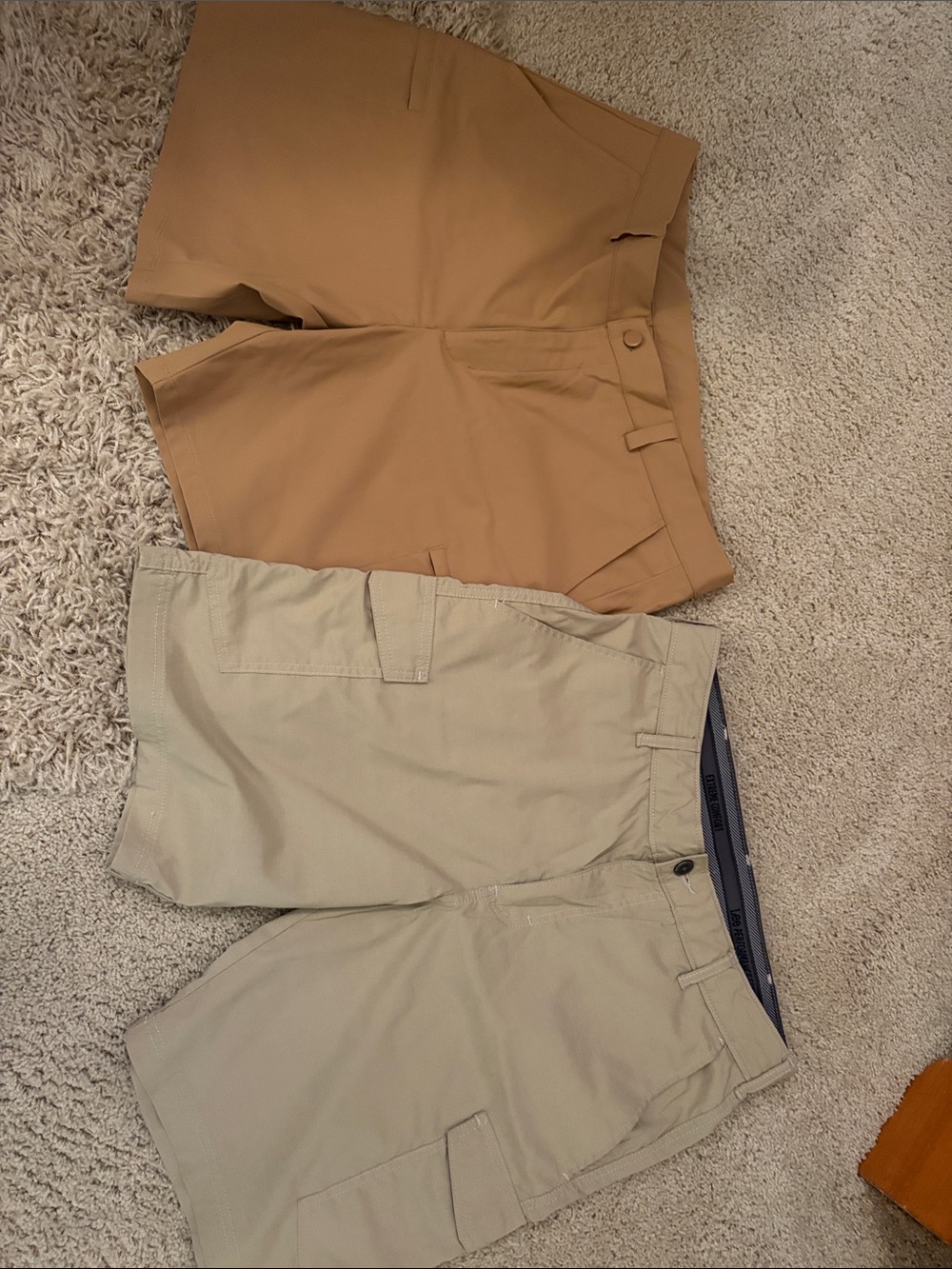 Pair of Men's Cargo Shorts in Tan and Khaki